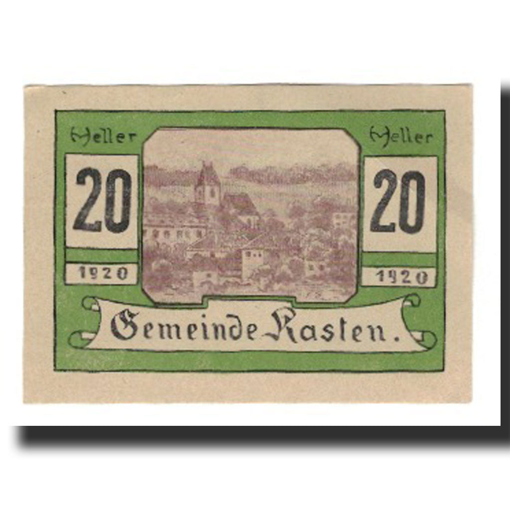 Billete, Austria, Kasten, 20 Heller, texte 1, 1920, 1920-09-30, EBC, Mehl:FS 428