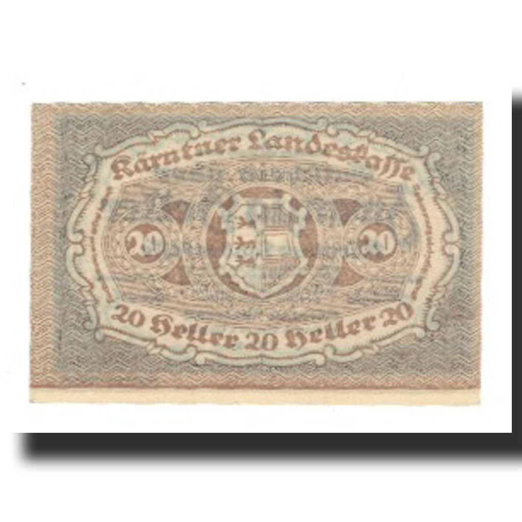 Billet, Autriche, Kärntner Landeskasse Kärnten Land, 20 Heller, N.D, 1920