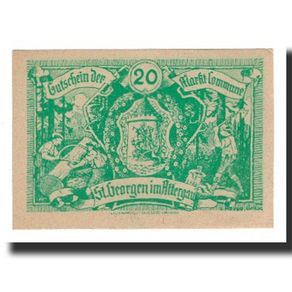 Banknote, Austria, St. Georgen im Attergau O.Ö. Prv.Markt-Commune, 20 Heller