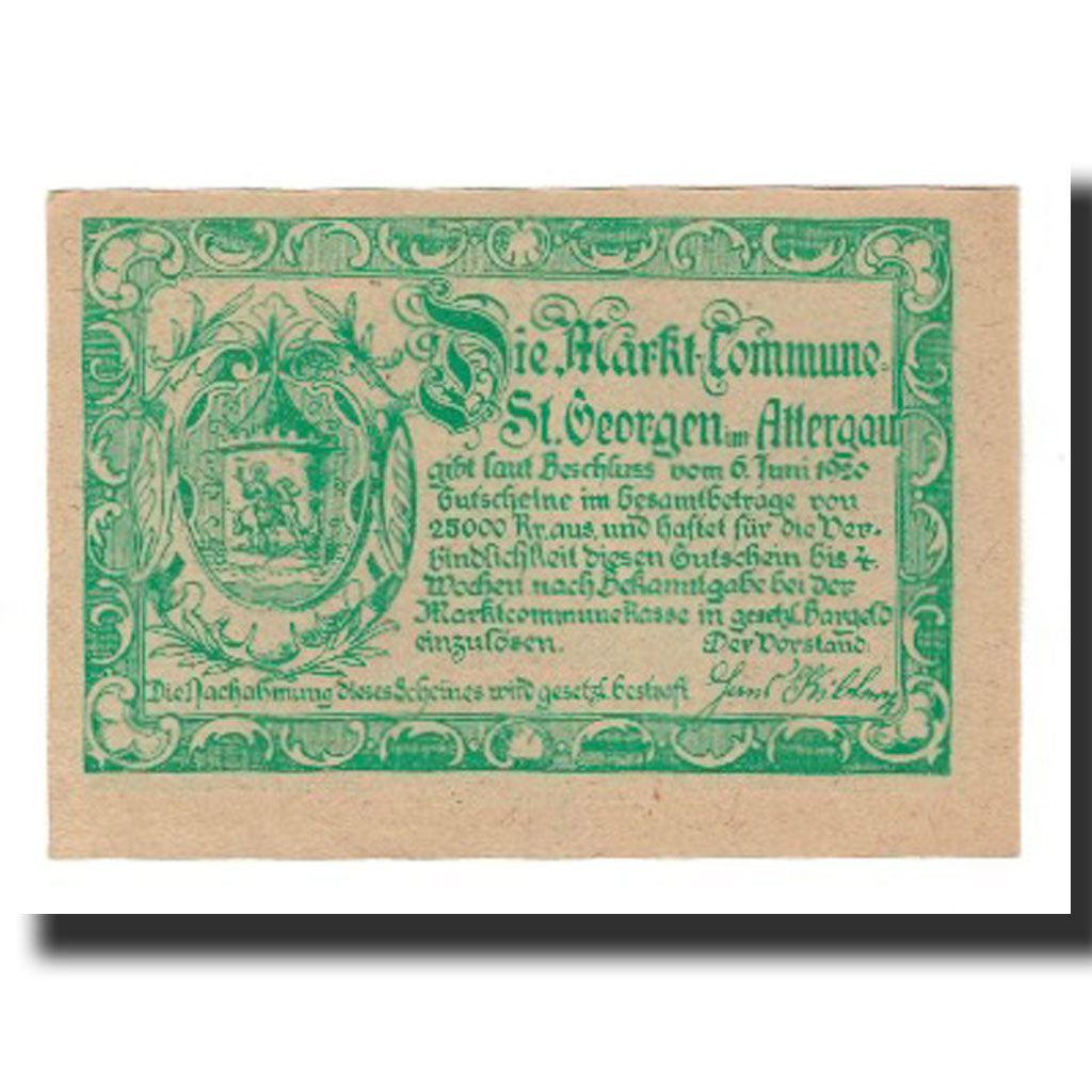 Banknote, Austria, St. Georgen im Attergau O.Ö. Prv.Markt-Commune, 20 Heller