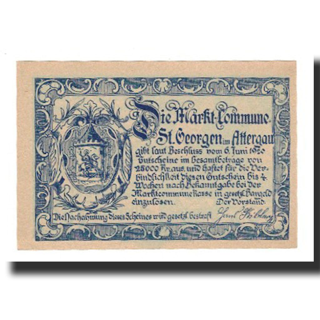 Banknote, Austria, St. Georgen im Attergau O.Ö. Prv.Markt-Commune, 50 Heller