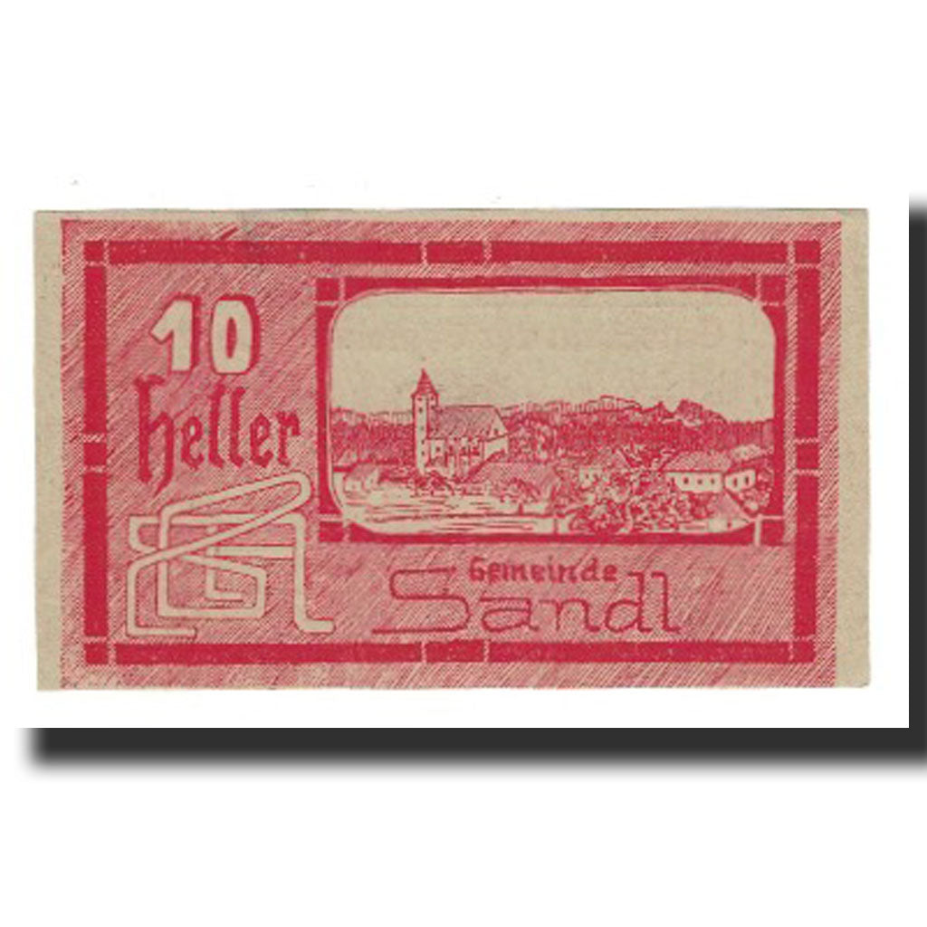 Banknote, Austria, Sandl O.Ö. Gemeinde, 10 Heller, Texte, 1920, 1920-09-30