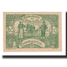 Nota, Áustria, Baumgarten, 20 Heller, Texte, 1921, 1921-02-28, UNC(65-70)