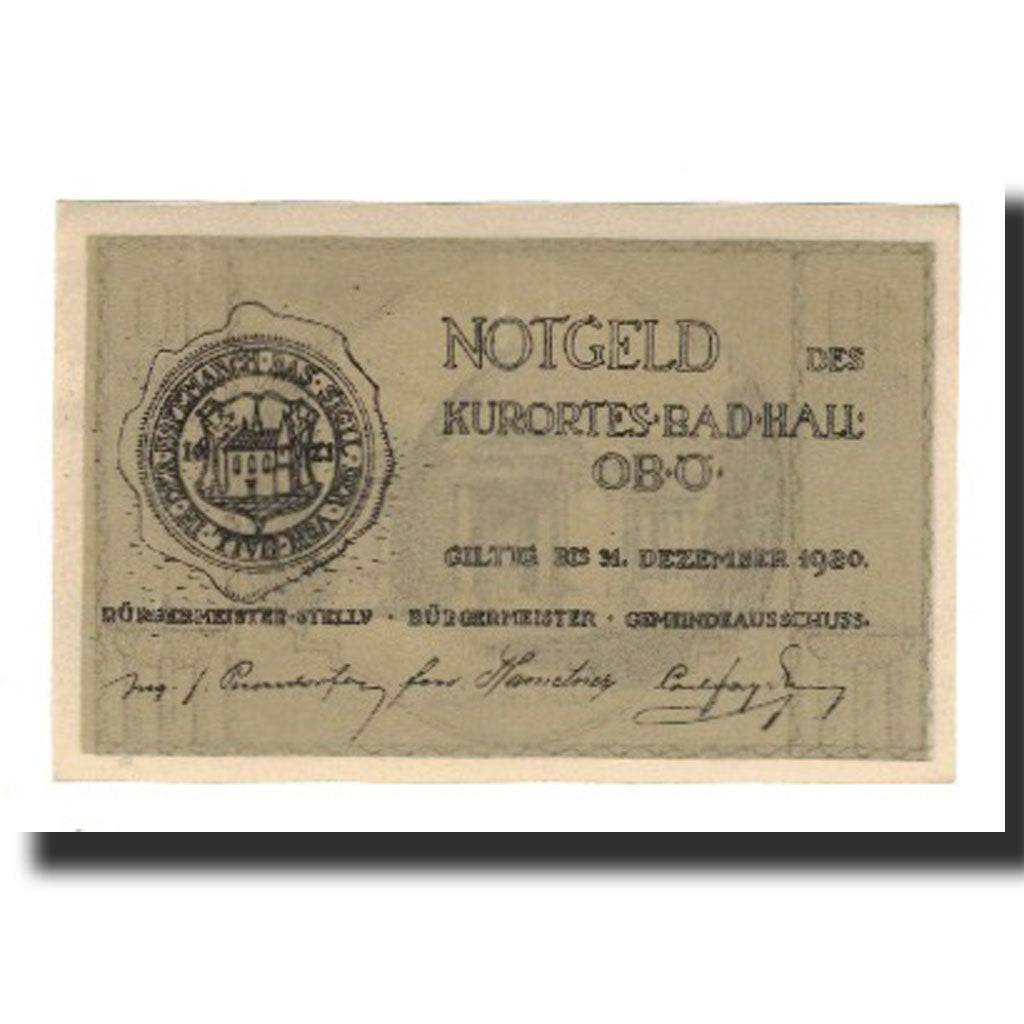 Banknote, Austria, Bad Hall O.Ö. Gemeinde, 10 Heller, Signature, 1920