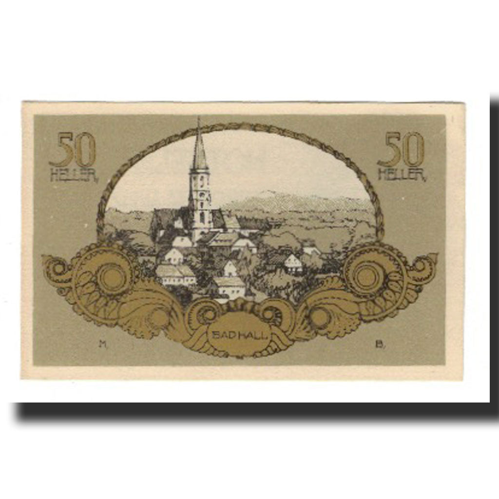 Biljet, Oostenrijk, Bad Hall O.Ö. Gemeinde, 50 Heller, Signature 4, 1920