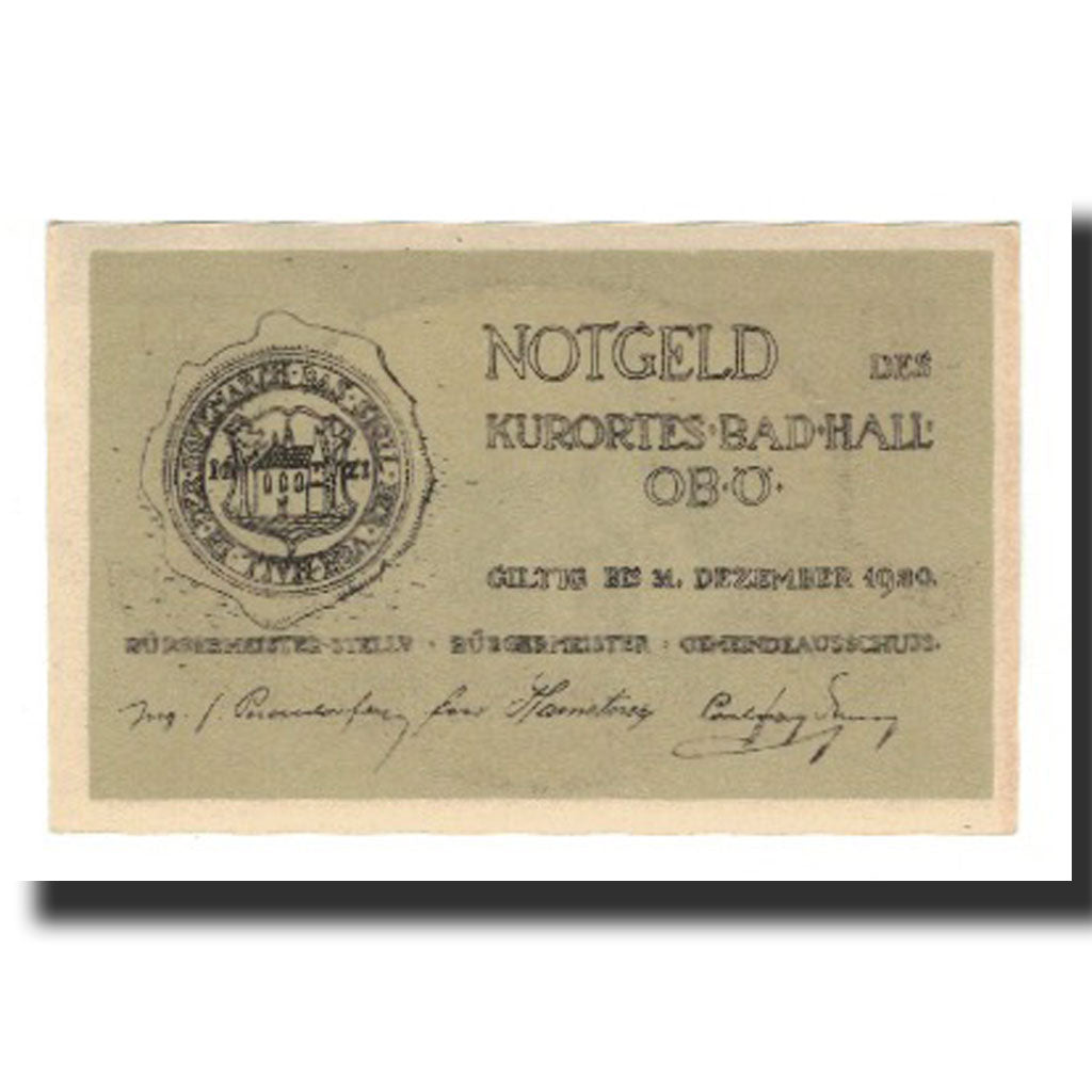 Biljet, Oostenrijk, Bad Hall O.Ö. Gemeinde, 50 Heller, Signature 4, 1920