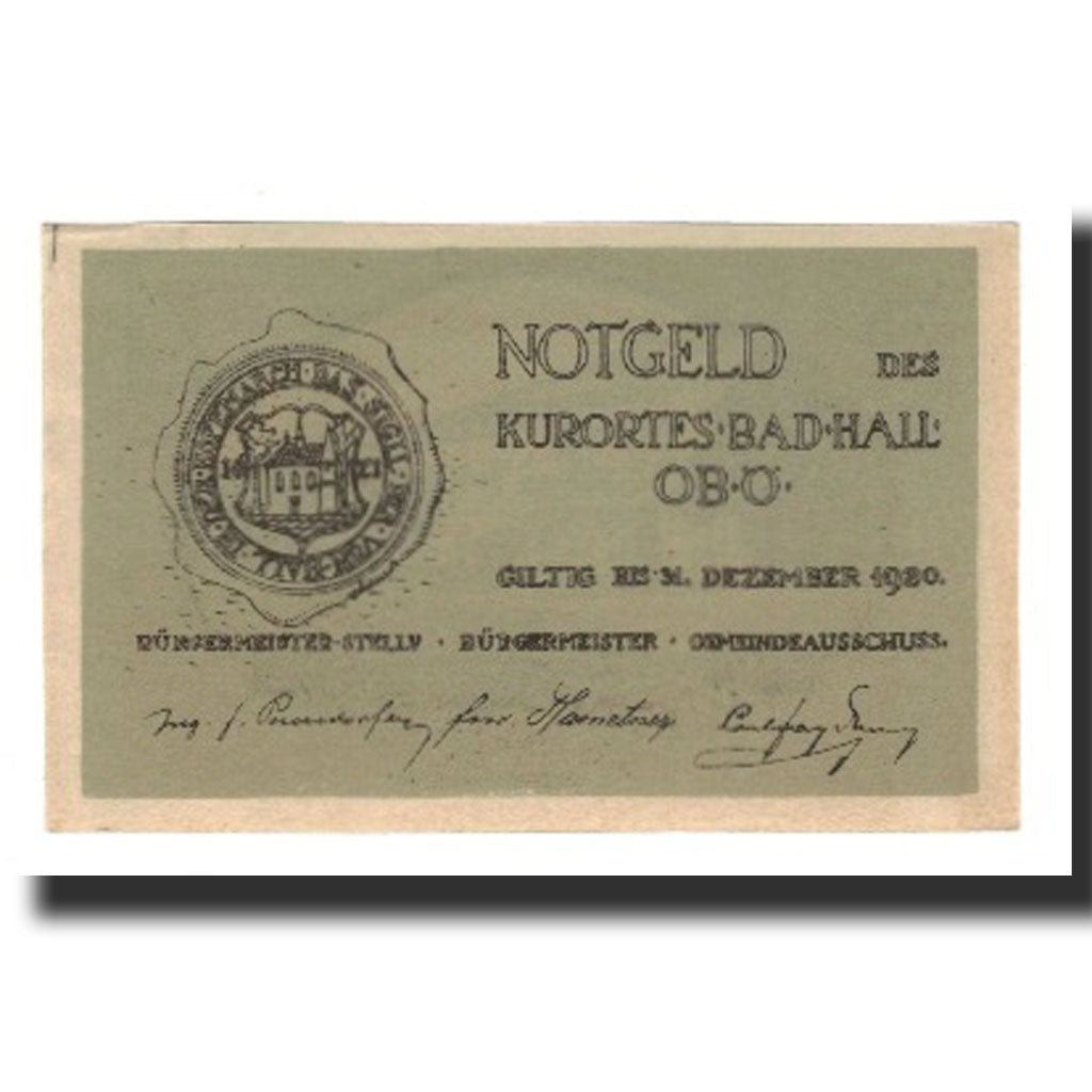 Geldschein, Österreich, Bad Hall O.Ö. Gemeinde, 75 Heller, Signature 6, 1920