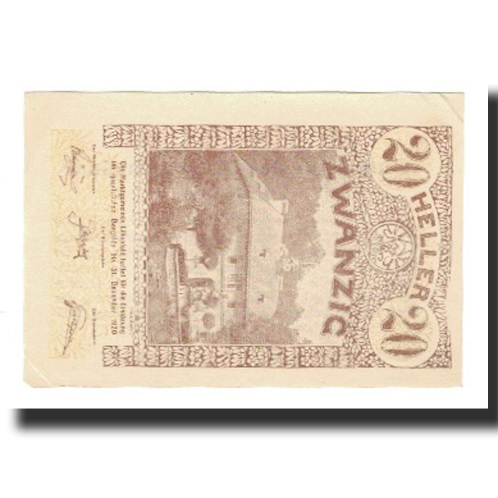 Billet, Autriche, Lilienfeld, 20 Heller, texte 1, 1920, 1920-12-31, SUP, Mehl:FS