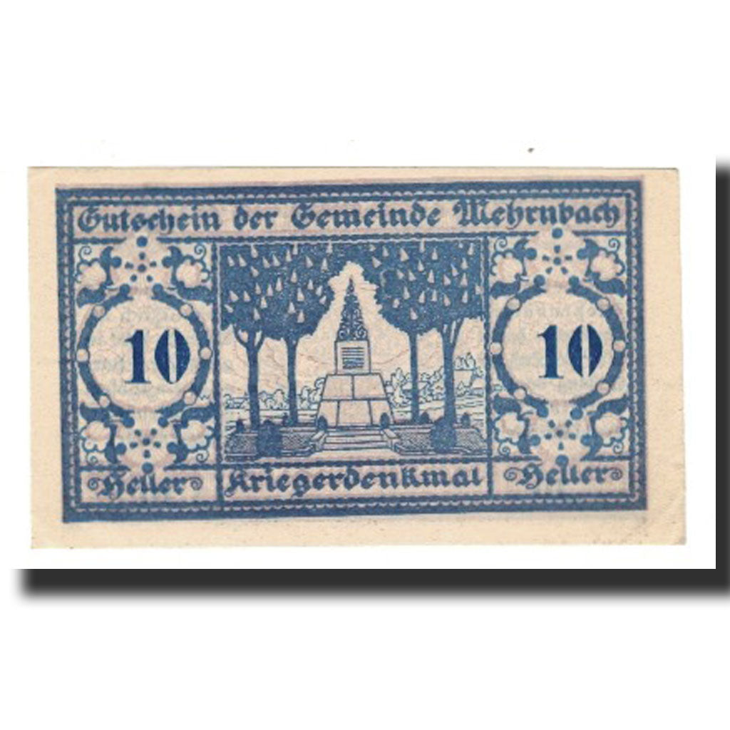 Billet, Autriche, Mehrnbach O.Ö. Gemeinde, 10 Heller, Texte, 1920, 1920-12-31