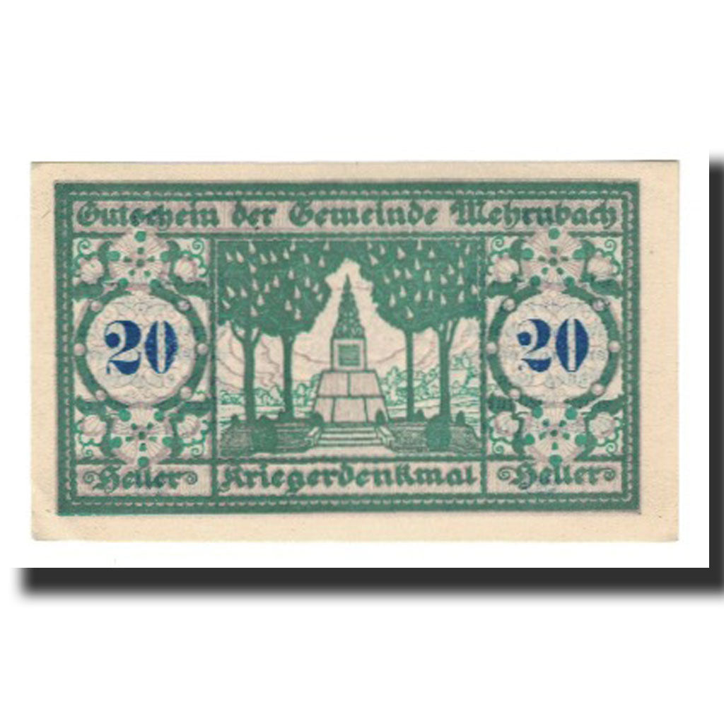 Banknote, Austria, Mehrnbach O.Ö. Gemeinde, 20 Heller, texte 1, 1920