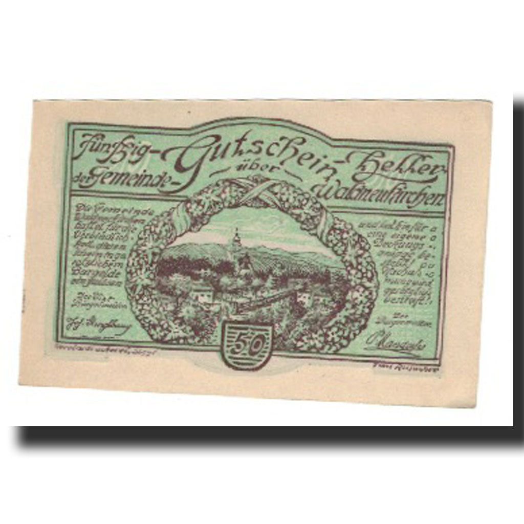 Banknote, Austria, Waldneukirchen, 50 Heller, personnage, UNC(65-70), Mehl:FS