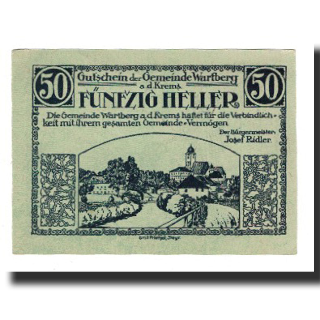 Banknote, Austria, Wartberg An Der Krems O.Ö. Gemeinde, 50 Heller, Paysan 1