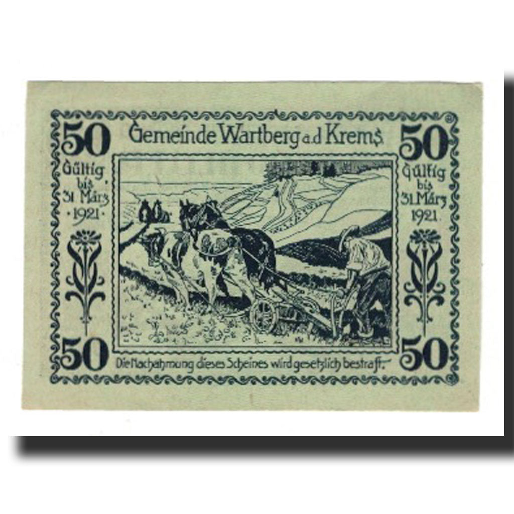 Banknote, Austria, Wartberg An Der Krems O.Ö. Gemeinde, 50 Heller, Paysan 1