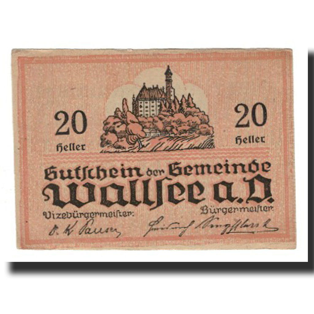 Billet, Autriche, Wallsee, 20 Heller, Poisson 1, 1920, 1920-12-31, SUP, Mehl:FS