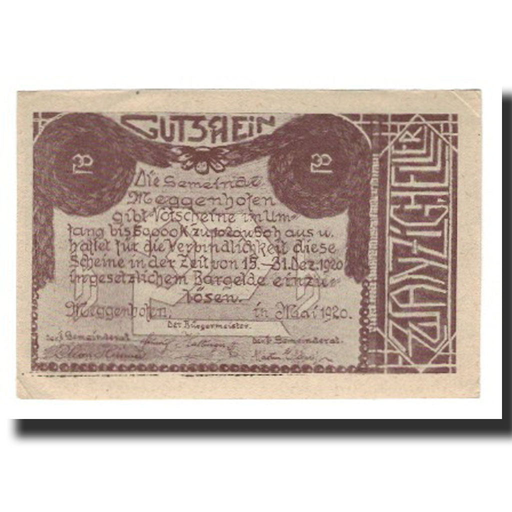 Banknote, Austria, Meggenhofen, 20 Heller, Eglise, 1920, 1920-12-31, AU(55-58)