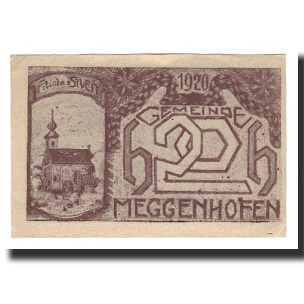 Banknote, Austria, Meggenhofen, 20 Heller, Eglise, 1920, 1920-12-31, AU(55-58)