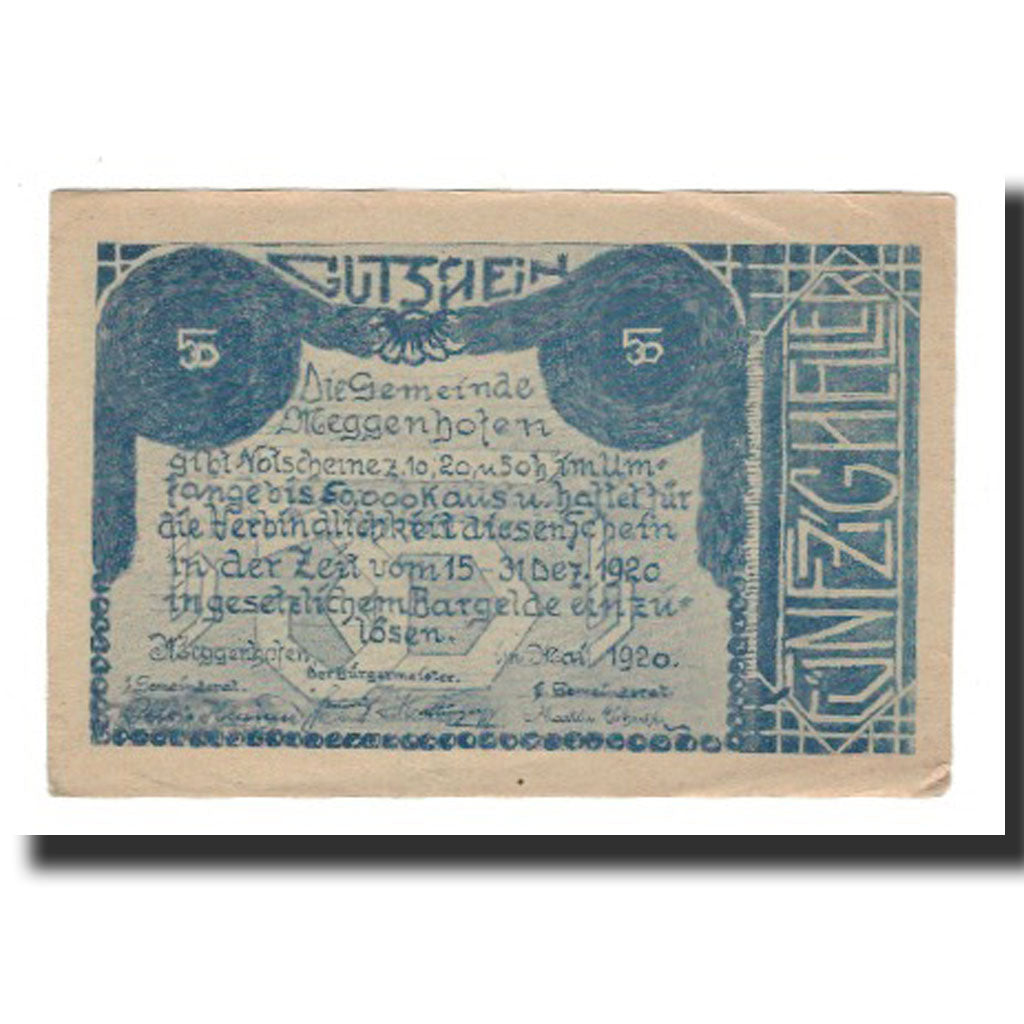 Nota, Áustria, Meggenhofen, 50 Heller, paysage 1, 1920, 1920-12-31, AU(55-58)