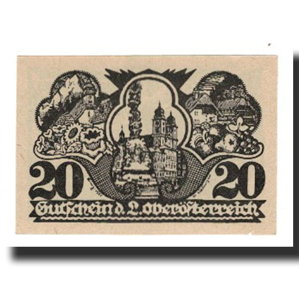 Banconote, Austria, Oberösterreich O.Ö. Land, 20 Heller, paysage 1, 1921, FDS