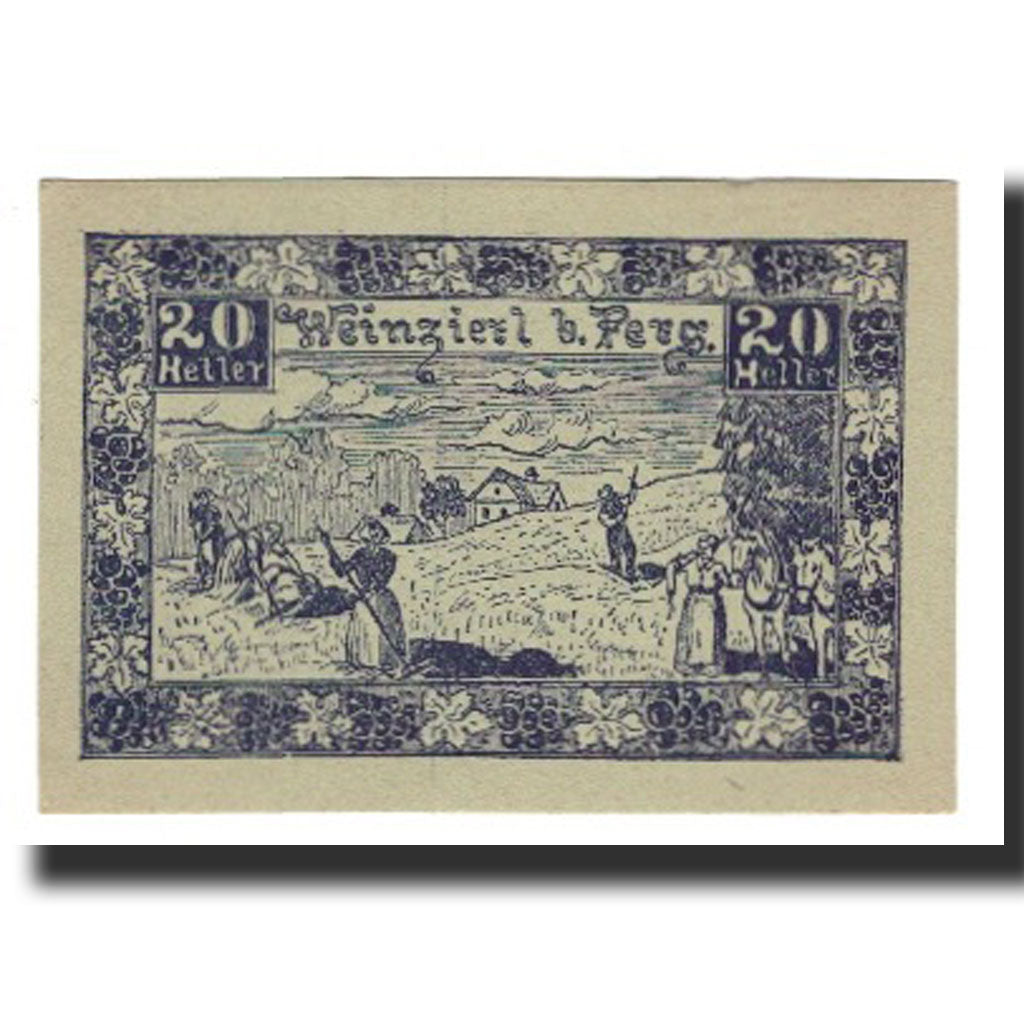 Banknote, Austria, Weinzierl bei Perg O.Ö. Gemeinde, 20 Heller, Texte, 1921