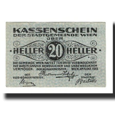 Banconote, Austria, Wien N.Ö. Stadtgemeinde, 20 Heller, Texte, 1921, BB