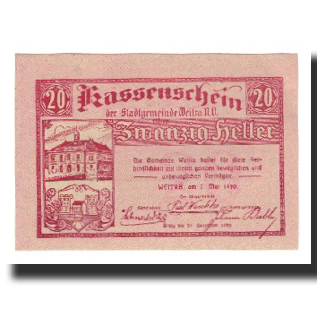 Biljet, Oostenrijk, Weitra, 20 Heller, paysage, 1920, 1920-12-31, NIEUW, Mehl:FS