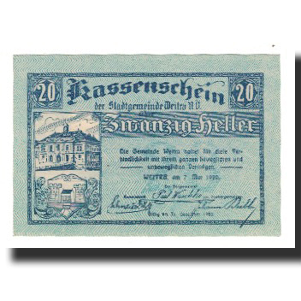 Banconote, Austria, Weitra, 20 Heller, paysage 1, 1920, 1920-12-31, FDS, Mehl:FS