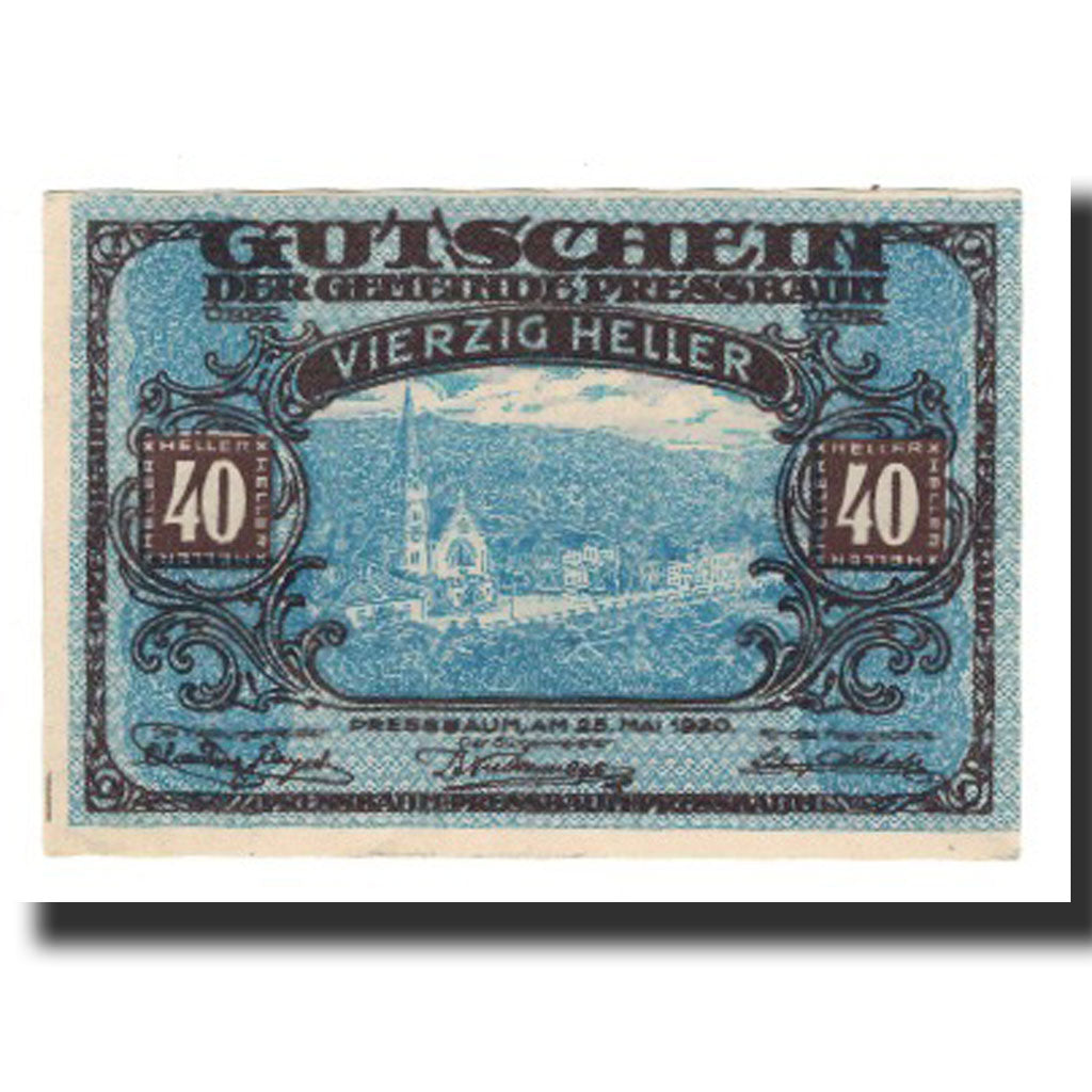 Banconote, Austria, Pressbaum, 40 Heller, texte 1, 1921, 1921-07-31, SPL-
