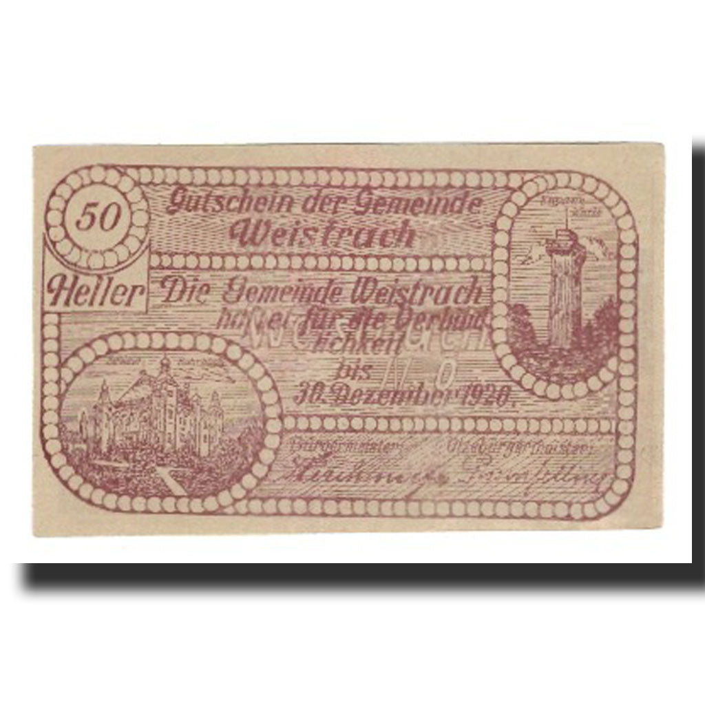 Banknote, Austria, Weistrach, 50 Heller, personnage 3, 1920, 1920-12-30