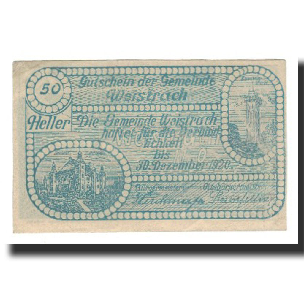 Banknote, Austria, Weistrach, 50 Heller, personnage 4, 1920, 1920-12-30