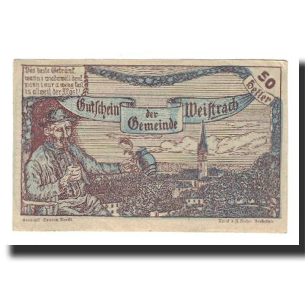 Banknote, Austria, Weistrach, 50 Heller, personnage 4, 1920, 1920-12-30