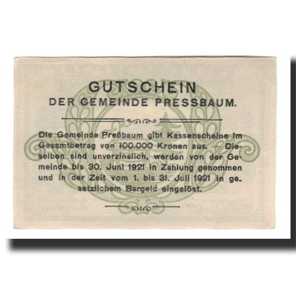 Banknote, Austria, Pressbaum, 80 Heller, Texte 2, 1921, 1921-07-31, AU(55-58)