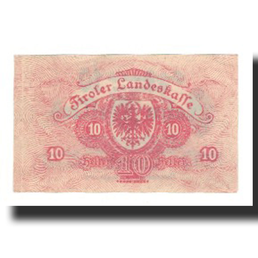 Nota, Áustria, Tiroler Landeskasse, 10 Heller, Blason, 1919, 1919-09-01