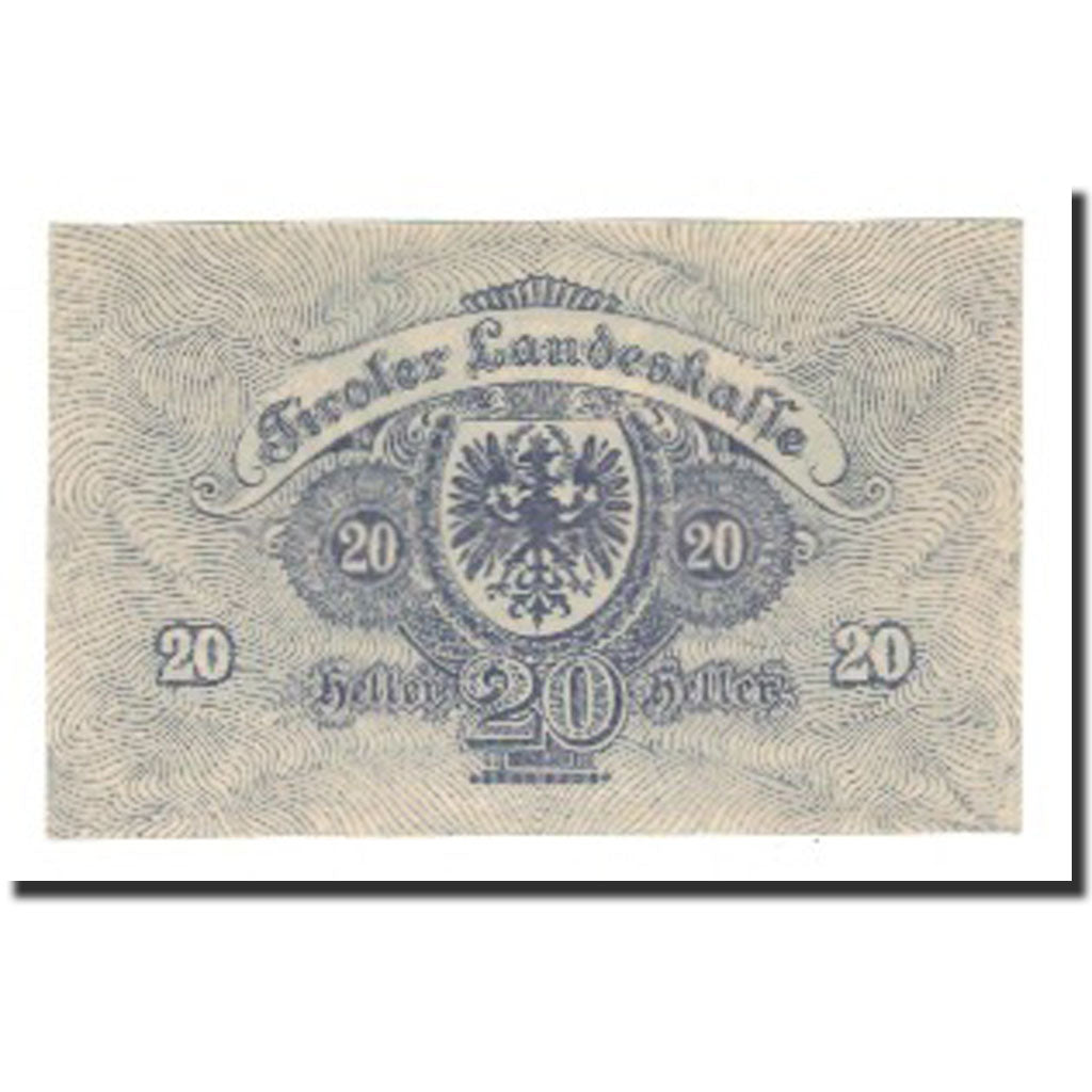 Banconote, Austria, Tiroler Landeskasse, 20 Heller, Blason 1, 1919, 1919-09-01