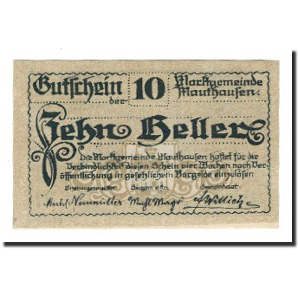 Banknote, Austria, Mauthausen, 10 Heller, paysage, UNC(65-70), Mehl:FS 601I
