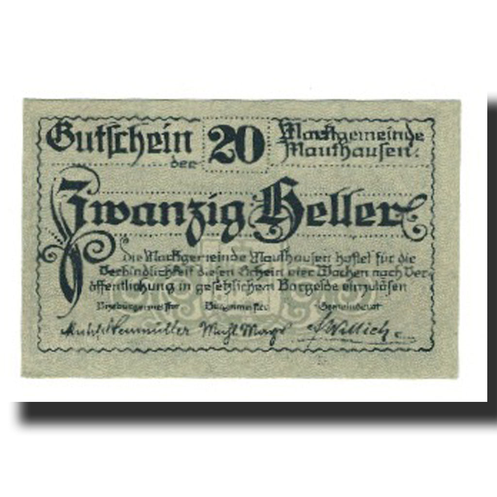 Billet, Autriche, Mauthausen, 20 Heller, paysage 1, NEUF, Mehl:FS 601I