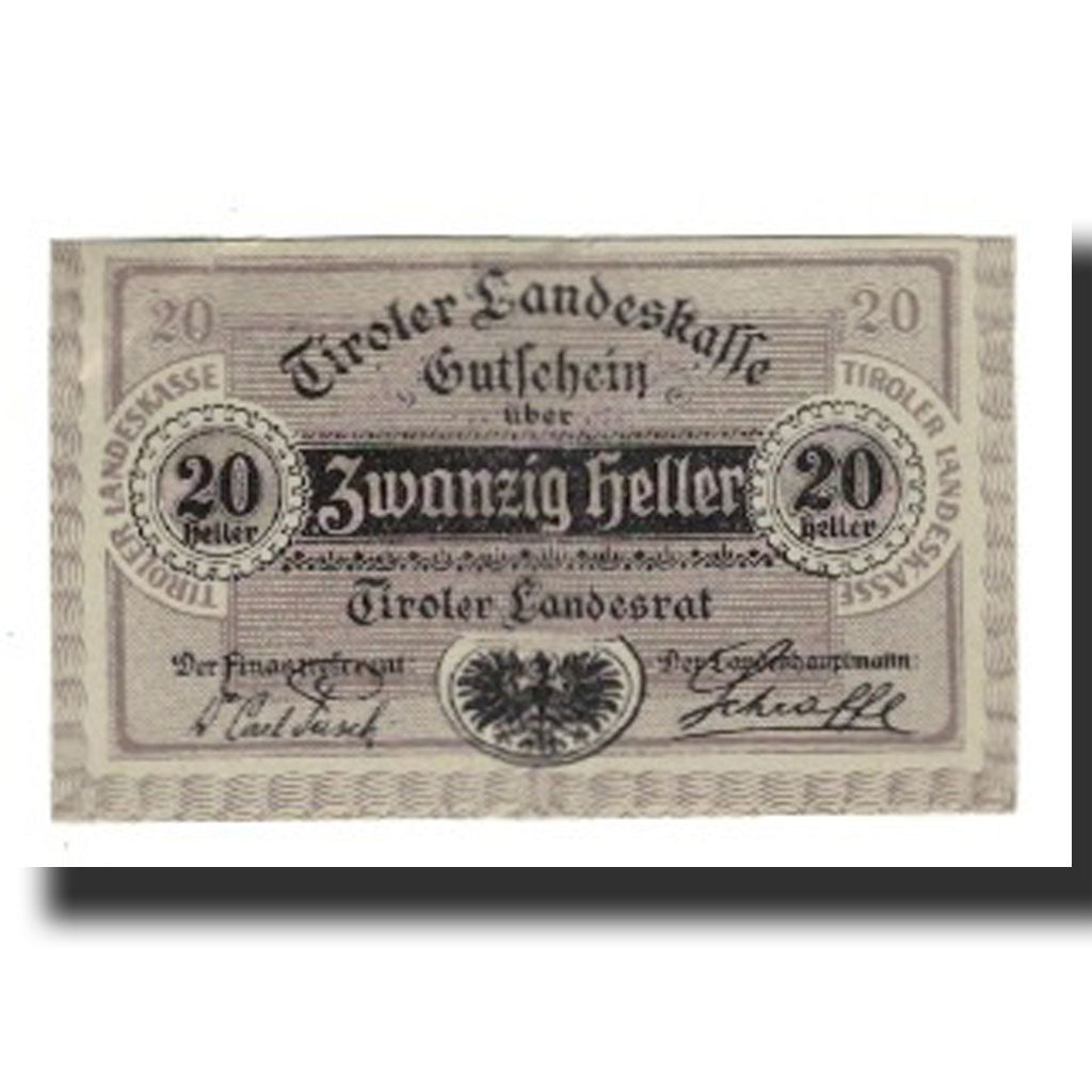Banknote, Austria, Tiroler Landeskasse, 20 Heller, texte 1, 1920, 1920-10-01