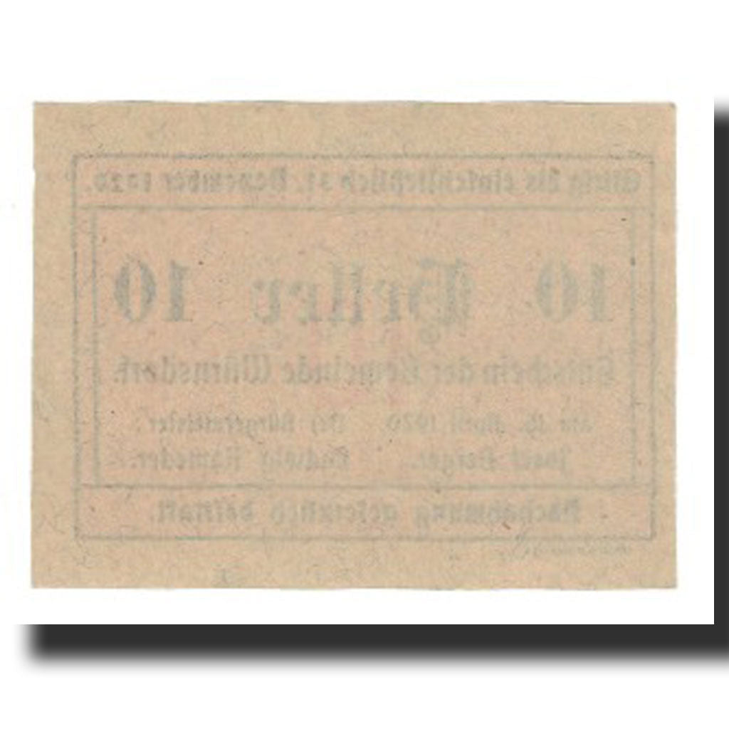 Geldschein, Österreich, Würnsdorf, 10 Heller, N.D, 1920, 1920-12-31, VZ