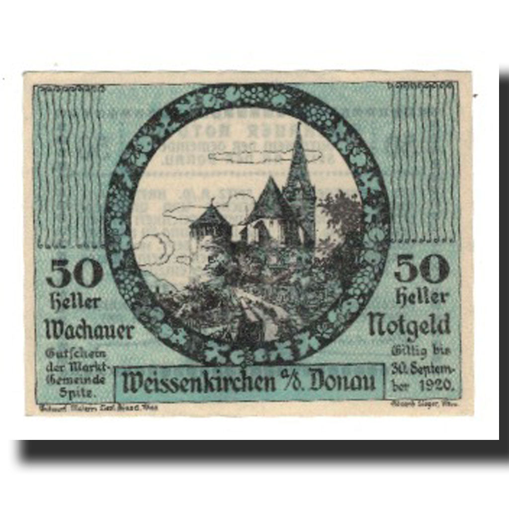 Geldschein, Österreich, Wachauer Notgeld Weißenkirchen Gemeinde, 50 Heller