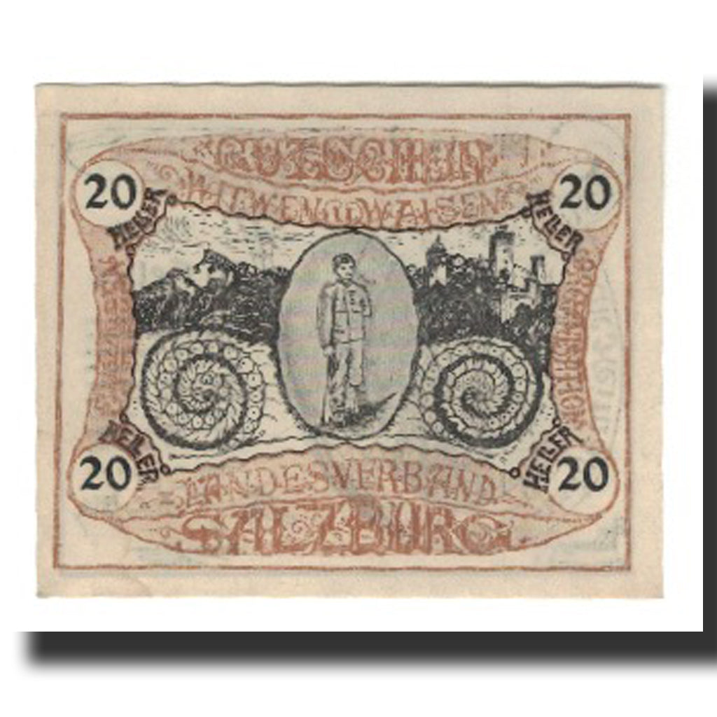 Banknote, Austria, Salzburg, 20 Heller, personnage 1, 1920, 1920-10-31