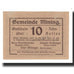 Biljet, Oostenrijk, Mining O.Ö. Gemeinde, 10 Heller, paysage, 1920, 1920-12-31