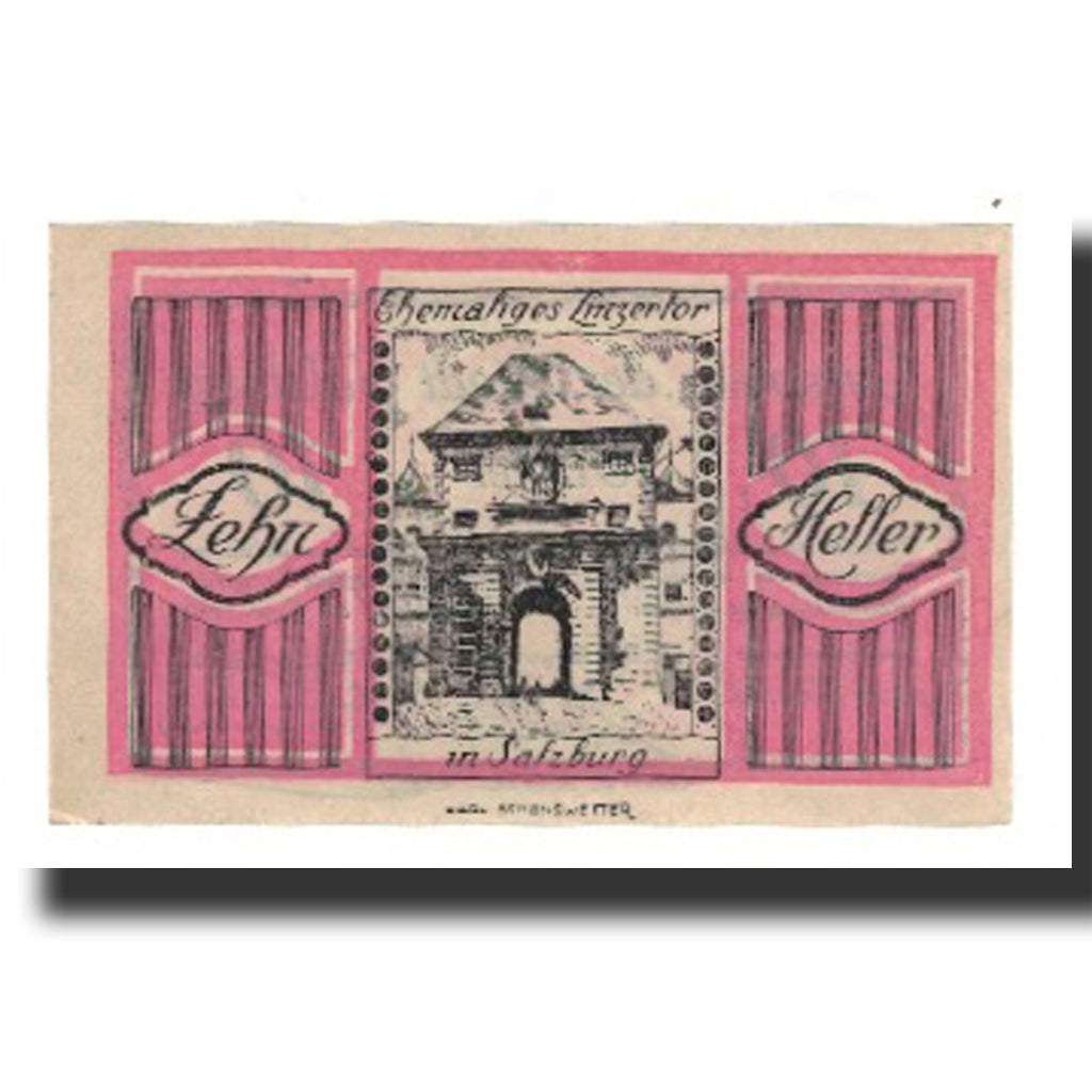 Banknote, Austria, Salzburg, 10 Heller, Batiment, 1920, AU(55-58), Mehl:FS 862I
