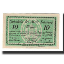 Banknot, Austria, Salzburg, 10 Heller, batiment 1, 1920, AU(55-58), Mehl:FS 862I