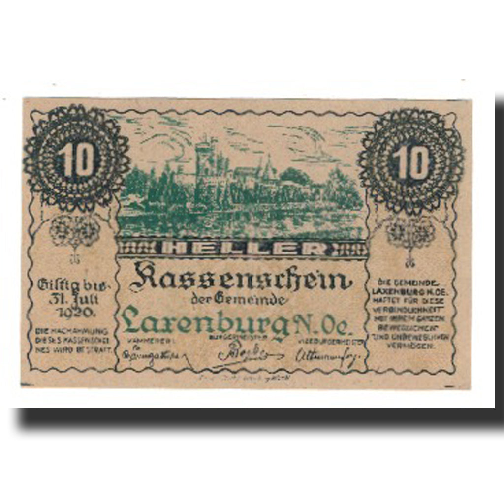 Banknote, Austria, Laxenburg N.Ö. Gemeinde, 10 Heller, N.D, 1920, 1920-07-31