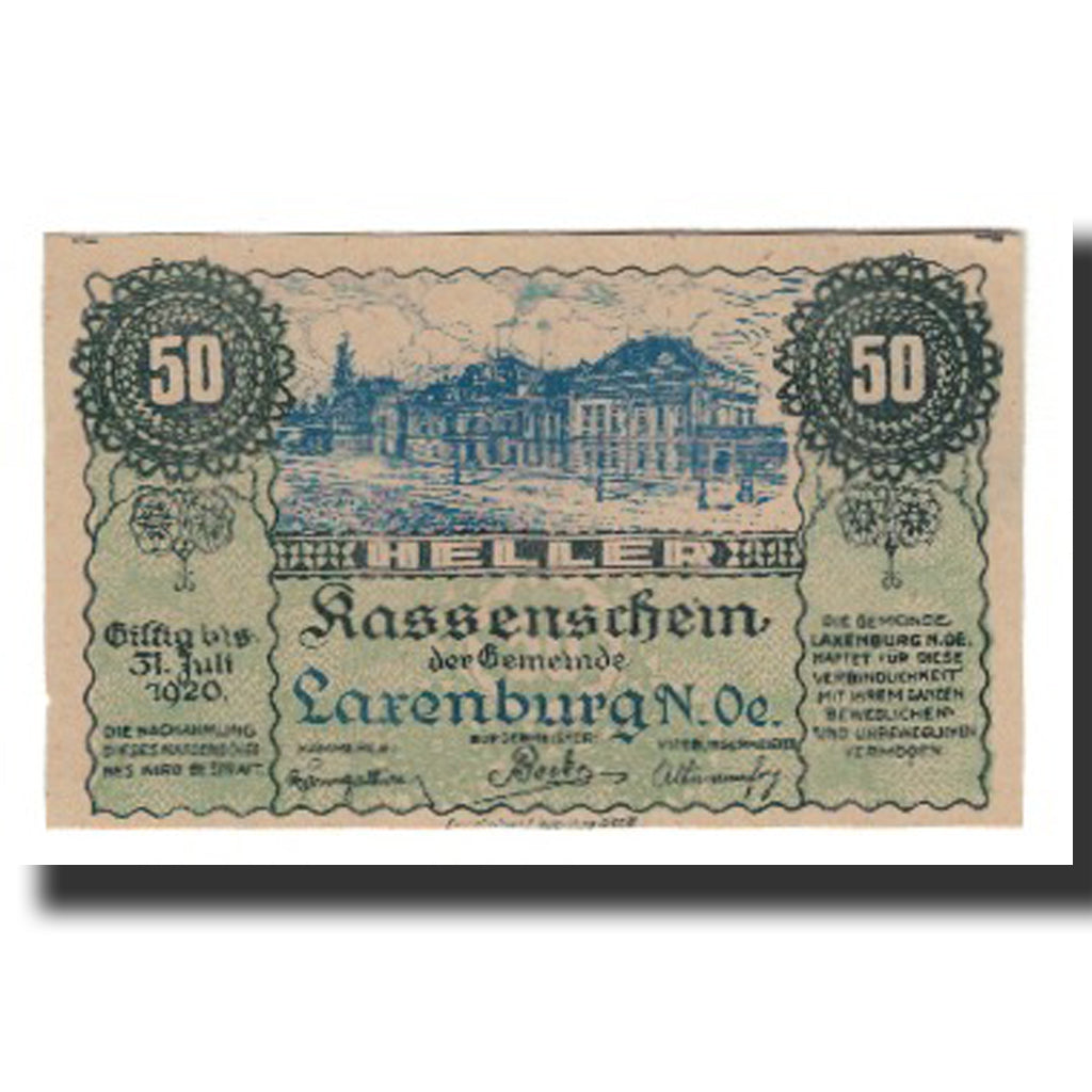 Banknote, Austria, Laxenburg N.Ö. Gemeinde, 50 Heller, N.D, 1920, 1920-07-31