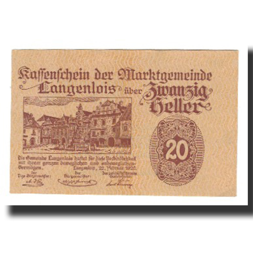 Banknote, Austria, Langenlois, 20 Heller, Texte 2, 1920, 1920-12-31, AU(55-58)