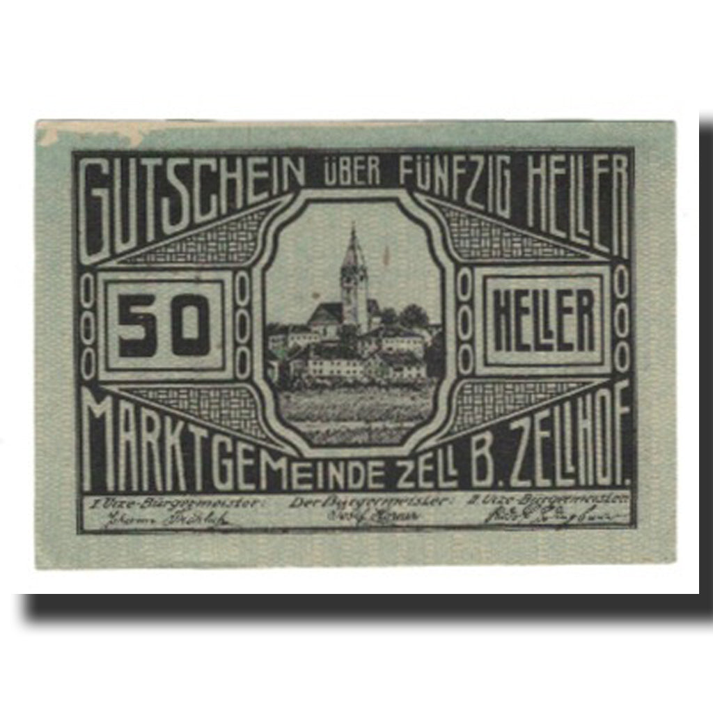 Banknote, Austria, Zell B. Zellhof, 50 Heller, paysage 5, 1920, 1920-12-31