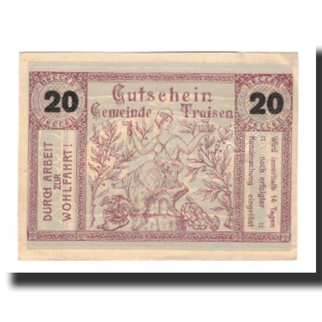 Banknote, Austria, Traisen, 20 Heller, batiment 2, AU(55-58), Mehl:FS 1076II