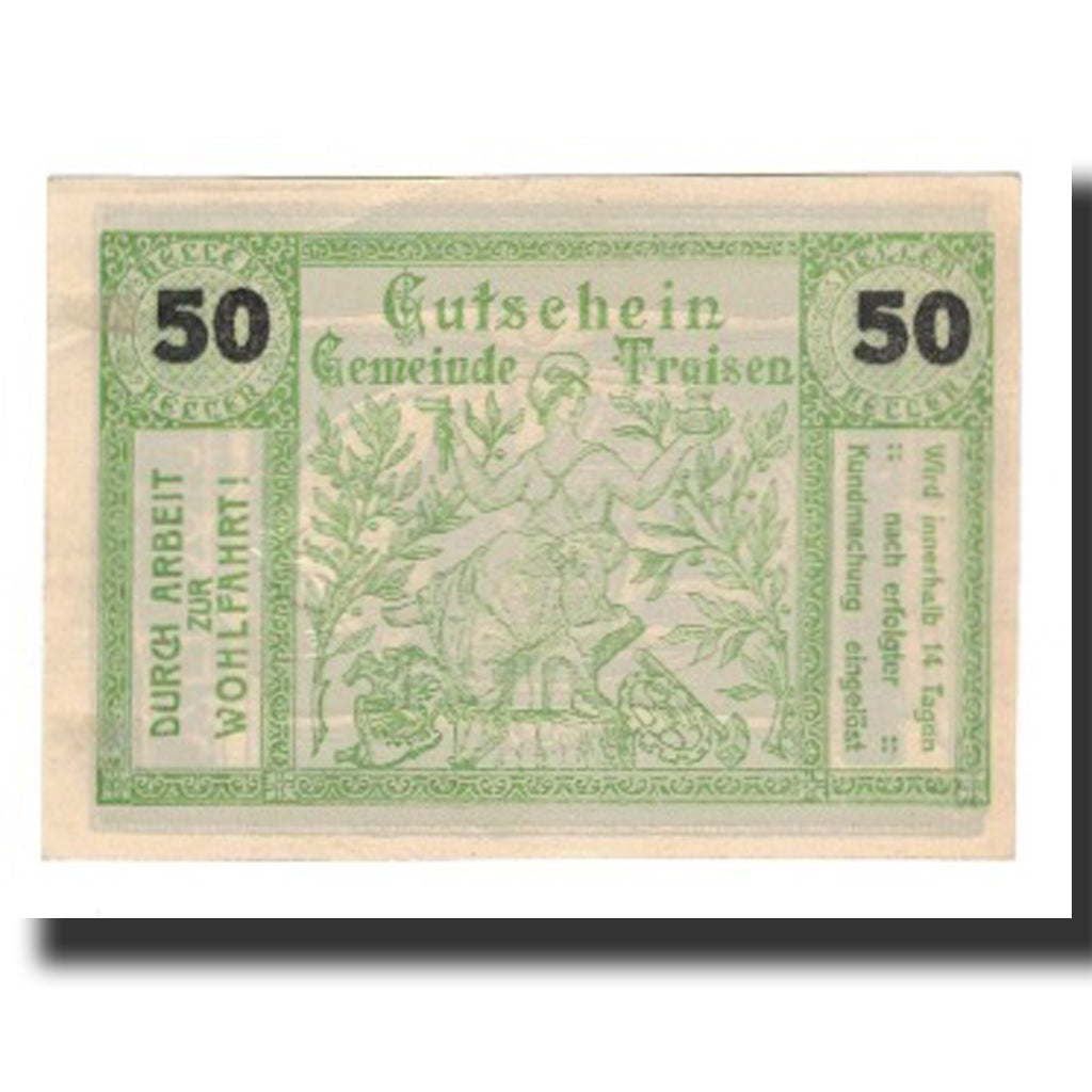 Banconote, Austria, Traisen, 50 Heller, batiment 3, SPL-, Mehl:FS 1076II