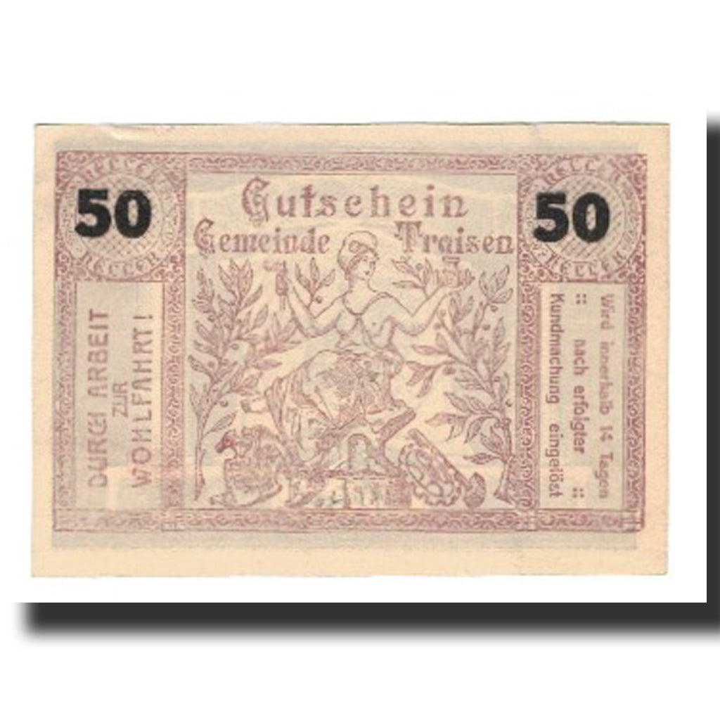 Banknote, Austria, Traisen, 50 Heller, Dragon 1, AU(55-58), Mehl:FS 1076II