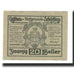 Billet, Autriche, Schörfling am Attersee O.Ö. Marktgemeinde, 20 Heller, maison